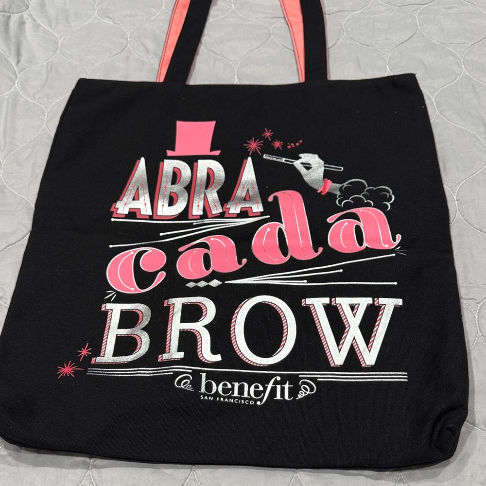 Benefit Black canvas tote bag. Brand new. No tags. B-8